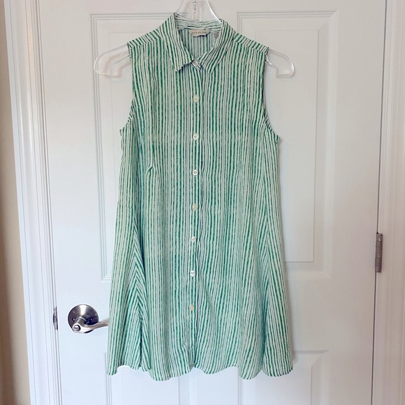 11 1 Tylho Percy Green & White Stripe Tunic - Picture 1 of 3